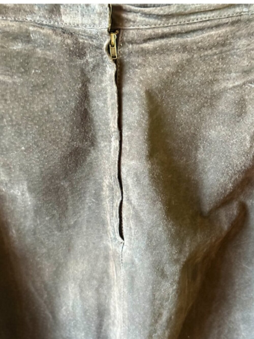 Vintage 90s Bagatelle Chocolate Brown Suede Maxi Skirt 22 Plus Size Straight EUC - Picture 4 of 8